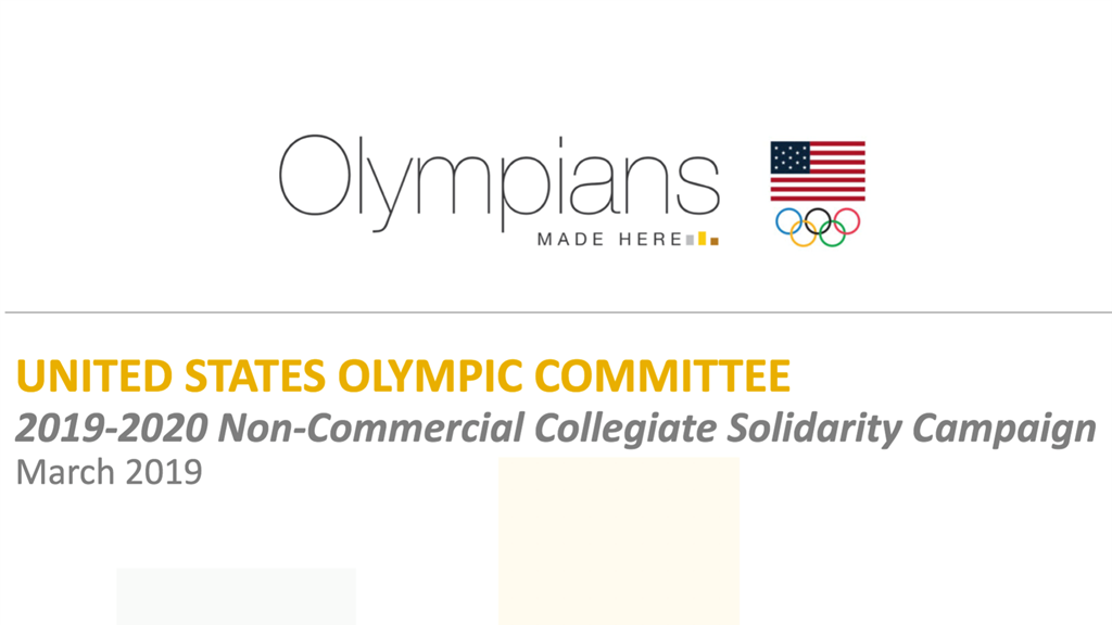 USOC Launching Non-Commercial Solidarity Campaign With Collegiate Community, Asks For CoSIDA Members' Assistance